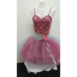 Dance Costume Medium Child Pink Curtain Call E242 Ballet Pointe YAGP Tutu Mesh